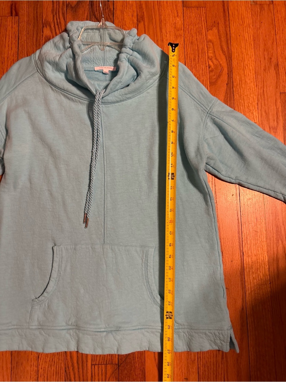 Talbots Light Aqua Short-Sleeve Cowl Neck Pullover Sweater - Picture 7 of 9